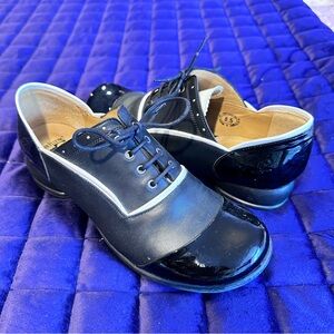 Fluevog Fellowship Darby Lace-Up Shoes in Black & White